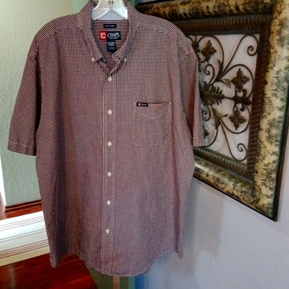 90'S Ralph Lauren CHAPS short sleeve button down shirt men's XL size vintage cotton navy blue type Vintage Second Hand